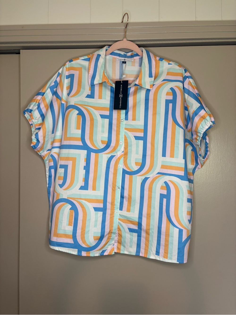 Michelle McDowell NWT size M pastel button down top